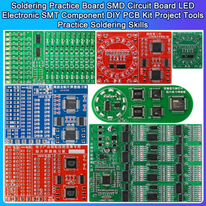 Soldering Practice Board SMD Circuit Board LED Electronic SMT Component ...