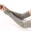 Botvotee Arm Warmers Free Shipping Sleeves for Women Y2k Accessories Stripe Knit Winter Extend Sleeves Half Finger Gloves Black.