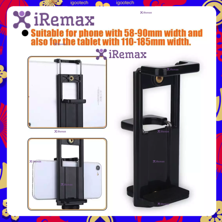 Iremax 1 PCs tripod adapter clip phone holder stand support bracket for tablet phone tripod mount camera