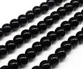 100pcs 6mm black glass beads. 
