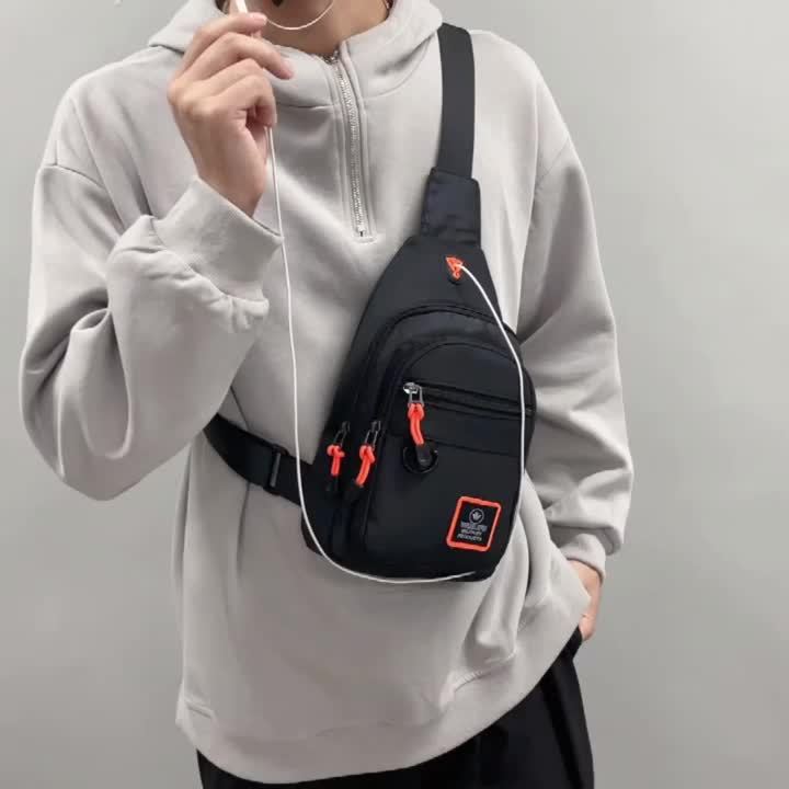 Men's Leisure Outdoor Hiking Bike Shoulder Bag, Waterproof Sports Crossbody Bag, Travel Backpack, Men's Chest Bag, Shoulder Bag