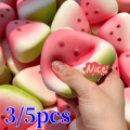 1/3/5pcs Squishy Watermelon Fidget Toy Anti-Stress Slow Rising Fruit Pinch Squeeze Stress Reliever Funny Pressure Reducer Prop.