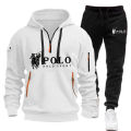 Autumn and Winter 2025 new Men's casual set, a fashionable outdoor hiking windproof and warm men's hoodie and pants 2-piece set. 