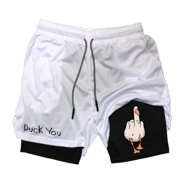 Cartoon%20Duck%20Print%20Men's%20Shorts%20Summer%20Double%20Layer%20Letter%20Print%20%20Quick%20Drying%20Pants%20Fitness%20Tracksuit%20Beach%20Short%20Pants%20RL0358%20-%20Image%204