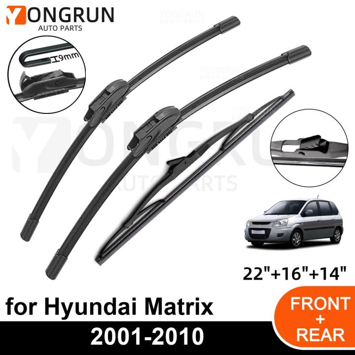 3PCS Car Wiper for Hyundai Matrix 2001-2010 Front Rear Windshield Four Seasons durable Accessories 2001 2002 2003 2009 2010