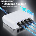 Magecam RJ45 Network Switch Hub 1 In 4 Out Converter 1000Mbps Gigabit Ethernet Switch Hub Wire Divider PC LAN Extend Adapter. 