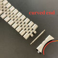 Curved End Metal Strap for Rolex 18/19/20/21mm Watchbands Solid Stainless Steel Band Series DATEJUST Men Bracelet Accessories. 