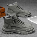 2025 A/W New Men's Mid-High Top Outdoor Work Boots - Zip-Up, Hiking Casual Sports Mountaineering Style.