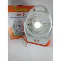JOYKALY YG-729 Portable Rechargeable LED Light AC/AD Electronic Fan with 8" inches High Speed Blade. 