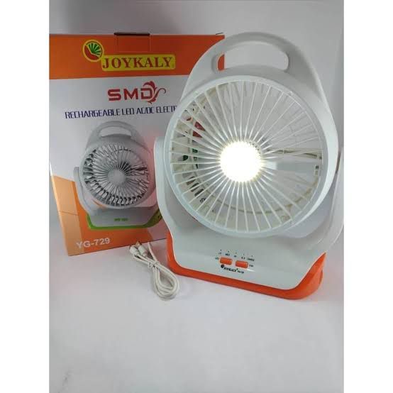 JOYKALY%20YG-729%20Portable%20Rechargeable%20LED%20Light%20AC/AD%20Electronic%20Fan%20with%208"%20inches%20High%20Speed%20Blade%20-%20Image%205