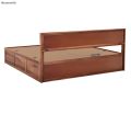 Brixton Sheesham Wood Bed With Box Storage(King Size, Honey Finish). 