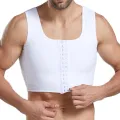 Men Body Shaper Slimming Chest Push Up Corset Compression Waist Trainer Building Sleeveless Vest Correct Posture Hooks Vest. 