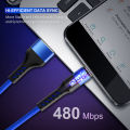 CABLETIME Micro B to USB 2.0 A  Cable 480 Mbps 2.4A Fast Charging Cable for Data Sync Nylon for Smart Phone Laptop. 