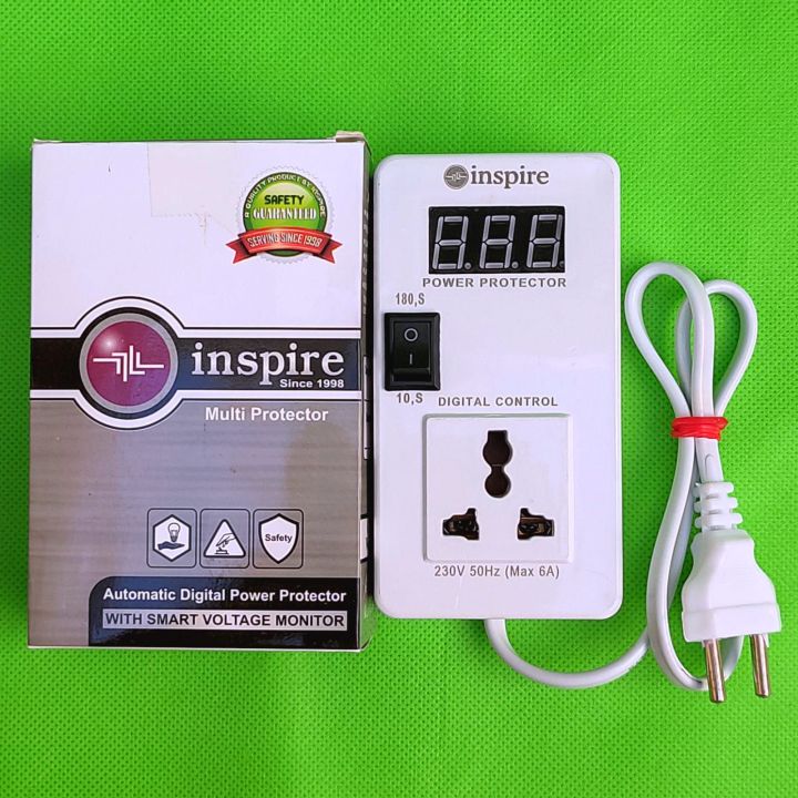 INSPIRE Automatic Digital Power Protector Over & Under Voltage Protector for Fridge Refrigerator, Freezer, LCD TV, Computer etc. (Muhafiz Switch)