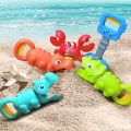 Children's beach toy, lobster, dinosaur toy clip, male and female crab foot pliers, robotic arm, beach dredging shovel set. 
