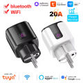 WiFi 20A Socket With Power Monitoring Work With Tuya Smart EU Plug Timer Child Lock Outlet  Home Alice SmartThings Alexa. 