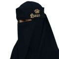 Embroidered Print Niqab for Muslim Women - One-Piece Niqab - Nose Covering Niqab - Trendy Hijab |. 
