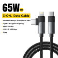 Essager PD 65W Max 2 in 1 Type C to Type C and Lightning For Samsung Xiaomi IPhone 14 13 12 11 Pro Max Xs Plus Data Cable.