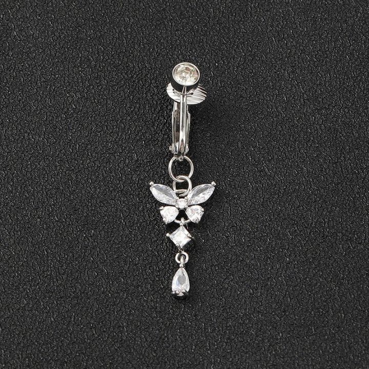1pc%20Clip%20On%20Butterfly%20Belly%20Button%20Ring%20for%20Women,%20Copper%20Zircon%20Fake%20Belly%20Piercing%20Navel%20Body%20Jewelry%20Trendy%20Fashion%20Style%20-%20Image%203