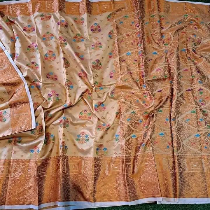 Soft silk katan  Saree For Women Without Blouse Pieces