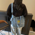 Large Capacity Denim Bag for Women's Casual Versatile Crossbody Commuting Bag Travel Casual Crossbody Bag Storage Bag Handbag. 