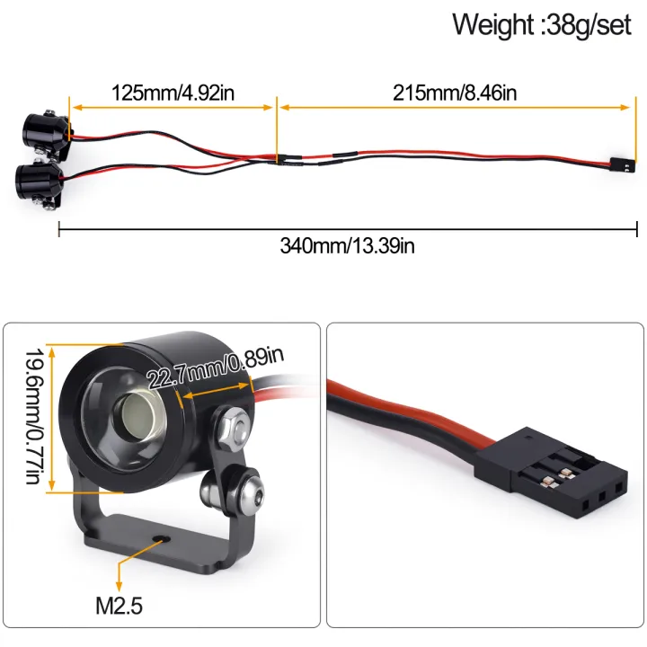 Aluminum%20LED%20Light%20Headlight%20Spotlight%20for%201/10%20RC%20Crawler%20Car%20Axial%20SCX10%2090046%20RC4WD%20D90%20TRX4%20TRX6%20DIY%20Parts%20-%20Image%202