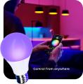 WIFI Bluetooth LED Bulb Smart APP Control Dimmable 9W Replace 60W 100-220V RGB+CW+WW Color Change Lamps Compatible IOS/Android. 