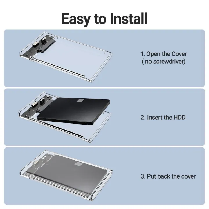 JEYI%202.5"%20External%20HDD%20Enclosure,%20SATA%20to%20USB%203.0%20Tool-Free%20Clear%20for%202.5%20Inch%20SSD%20&%20HDD%209.5mm%207mm%20External%20Hard%20Drive%20Case%20-%20Image%205