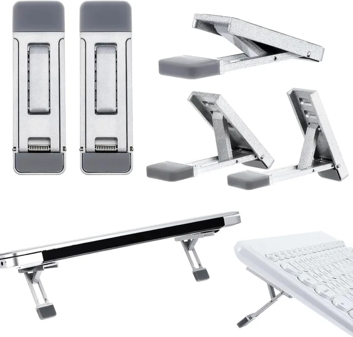 Mini Laptop Riser Stand Mini Portable Laptop Stand for Desk, Portable Keyboard Riser Three Tilt ...