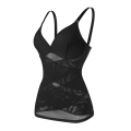 Women Compression Corset V Neck Cross Mesh Body Shaper Seam-free Tank Top Tummy Control Underwear Slimming Camisole Bustier.
