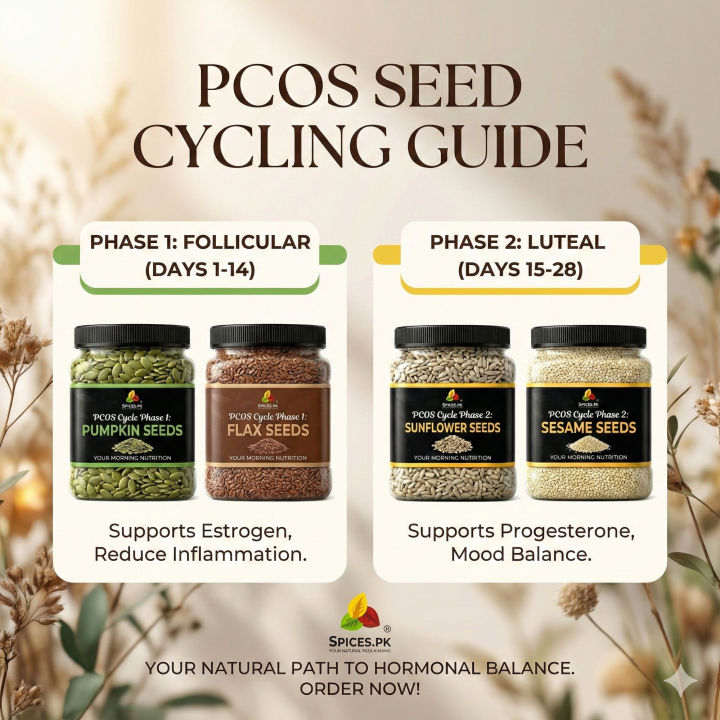 PCOS%20Seed%20Cycling%20Kit%20(400g%20Bundle)%20-%20Pumpkin,%20Sunflower,%20Flax%20&%20Sesame%20Seeds%20(100g%20Each)%20for%20Hormonal%20Balance%20&%20Irregular%20Periods%20-%20Image%203