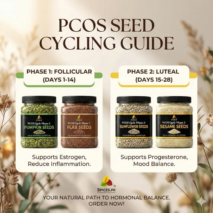 PCOS%20Seed%20Cycling%20Kit%20(400g%20Bundle)%20-%20Pumpkin,%20Sunflower,%20Flax%20&%20Sesame%20Seeds%20(100g%20Each)%20for%20Hormonal%20Balance%20&%20Irregular%20Periods%20-%20Image%203