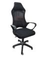 Sytas Executive Leather Office Chair, Comfy Desk Chair with Adjustable Headrest & Flip-up Padded Arms & Lumbar Support, Adjustable Hight and Tilt, Rolling Swivel Chair, Black. 