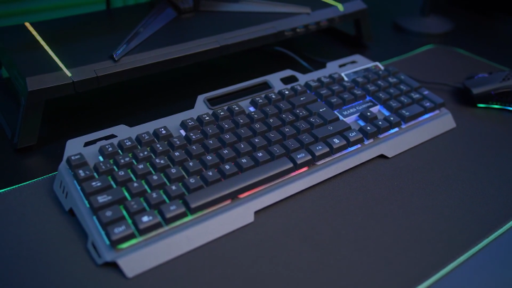 Metal RGB Durable Gaming Keyboard – Wired USB Backlit Mechanical Feel Keyboard with LED Light Effects, Anti-Ghosting Keys, Ergonomic Metal Frame, Multimedia Keys for Laptop, PC, Desktop & Gaming