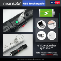 Maxlight (headlight + side light) high power flashlight T6 Zoom car flashlight ultrafire T6-409/38000W 4 mode headlight lamp USB charging flashlight (complete set ready to use). 