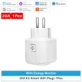 Tuya Smart Plug WiFi EU 16A/20A Smart Socket With Power Monitor Timing Smart Life Support Alexa  Home Yandex SmartThings. 
