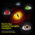 3-inch Devil's Eye Auto Accessories Headlight Led Lenses Retrofit Kits Assembly LED Car Dynamic Lights 12v with Remote Control.