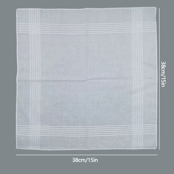 12%20Pcs%20Soft%20Cotton%20White%20Handkerchiefs%20Soild%20Color%20Men's%20Handkerchiefs%20for%20Wedding%20Eating%20Food%20Wiping%20Sweat%20Exercise%20-%20Image%206