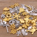 Random 20Pcs 10- 40 Style Alloy Metal Christmas Drop Oil Charms Gold Color Pendant For DIY Bracelet Necklace Jewelry Making. 