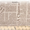 English newspaper design cotton mixed with linen, width 60 inches. 