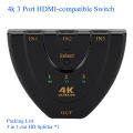 4K 2K 3x1 HDMI Cable Splitter HD 1080P Video Switcher Adapter 3 Input 1 Output Port HDMI Hub for Xbox PS4 DVD HDTV TV PC Laptop. 
