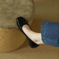 new Spring Autumn fashion Woman's Flats Patent Leather Ballet Flats Bowtie Boat Shoes Low Heels Slip on Flat Woman Black Loafers.