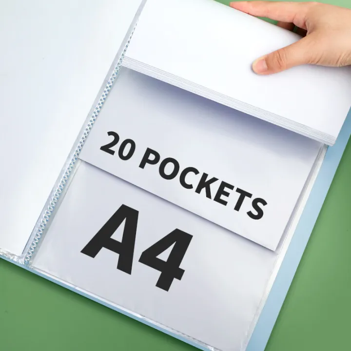 HUAJIE%201PCS%20A4%20Clear%20Display%20Book,%2020/40%20Pockets%20Transparent%20Document%20Folder,%20Photo%20Album%20Binder%20for%20Office,%20School,%20Study%20-%20Image%203