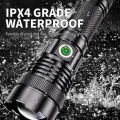 100000 Lumen Super Bright Spotlight Long Range LED Flashlight Built-in Battery  USB Charging Waterproof Portable Camping Torch. 