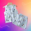 Children's clothing, shirt, handle + shorts, sleeveless shirt, cotton fabric. C20. 
