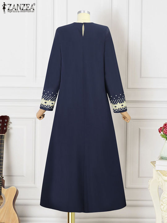 ZANZEA%20Muslim%20Fashion%20Dresses%20Abaya%20Women%20Elegant%20Long%20Sleeve%20Floral%20Printed%20Maxi%20Sundress%20Vestidos%20Kaftan%20IsIamic%20Robe%20Ramadan%20-%20Image%205