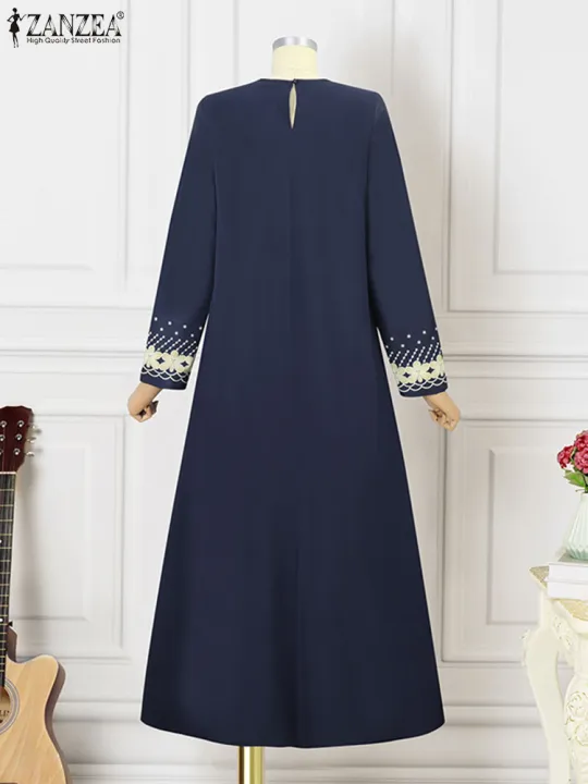 ZANZEA%20Muslim%20Fashion%20Dresses%20Abaya%20Women%20Elegant%20Long%20Sleeve%20Floral%20Printed%20Maxi%20Sundress%20Vestidos%20Kaftan%20IsIamic%20Robe%20Ramadan%20-%20Image%205
