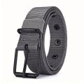 1pc Mens Durable Nylon Canvas Belt - Heavy-Duty Work Belt with Stylish Quick-Release Prong Buckle for Everyday Wear.
