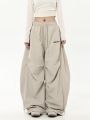 Casual Chic Sweatpant Retro Matching Oversize Women's Wide Leg Pant Low Waist Drawstring Lady Cargo Pants Y2K Hip Hop Streetwear.