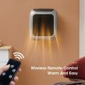 800W Mini Heater, PTC Ceramic Fast Heating Bathroom Heater with Remote Control, Wall Mounted Electric Heater for Indoor Use. 